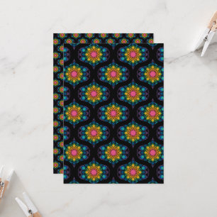 Papper utskrivbar regnbåge Mandala Retro-skrapbok Inbjudningar