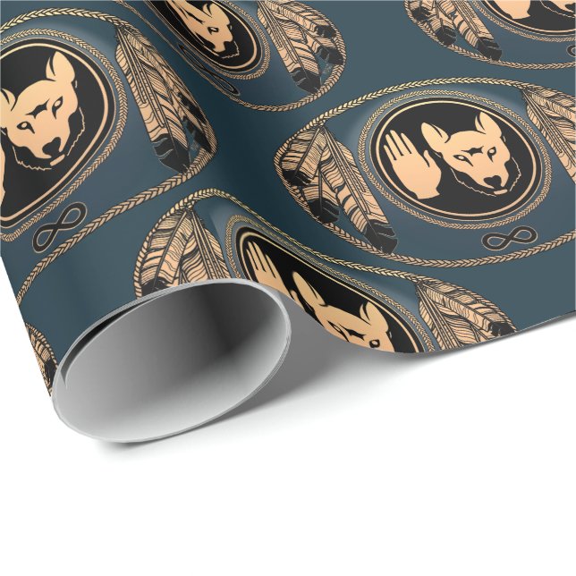 Papper Varg för Pappra första nationerna Presentpapper (Rullad Hörn)