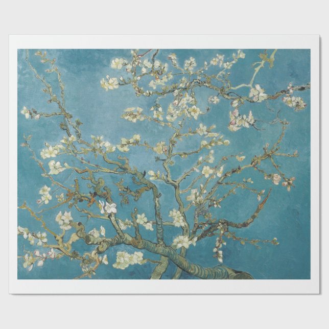 Papper VARNING: VINCENT VAN GOGH, ALMOND BLOMMAR Presentpapper (Platt)