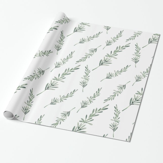 Papper vattenfärg Rosemary Mönster Wrapping  Presentpapper (Utrullad)