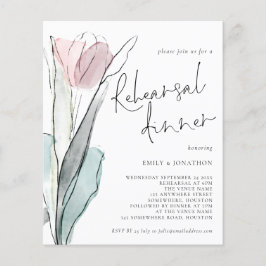 PAPPER | Vattenfärg Tulip Rehearsal Dinner Inbjuda Flygblad