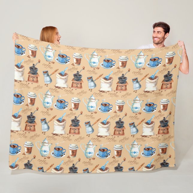 Papper vattenfärgsomslagning av kaffe fleecefilt (På plats)