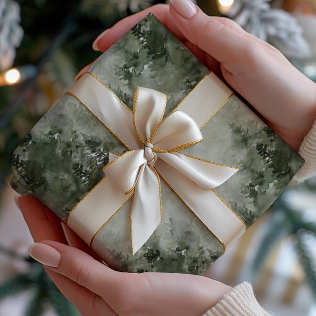 Papper vattenfärgsskogsavverkning presentpapper (Skapare uppladdad)