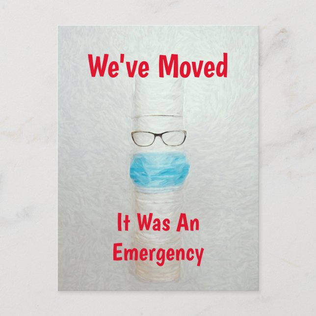 Papper Vi har flyttat - ny hembudget Vykort (Framsida)