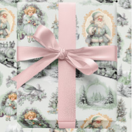 Papper Viktoriansk julinsvällning av antikisk Grön Presentpapper