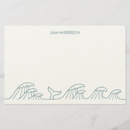 Papper vinkar kustbarnsstation vid havet