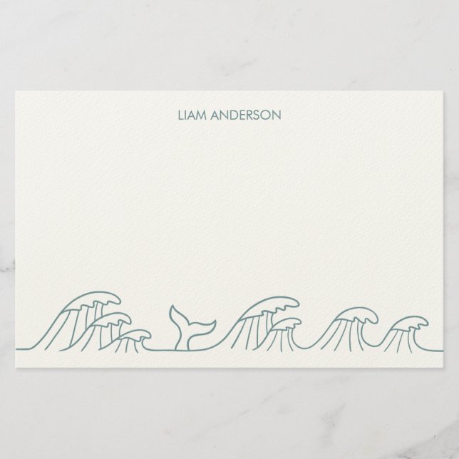 Papper vinkar kustbarnsstation vid havet (Framsida)