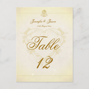 Papper Vintage för Bordsnummer Card- i Bröllop