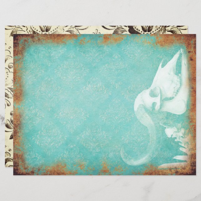 papper vintage för gotskrapbok (Fram/baksida)