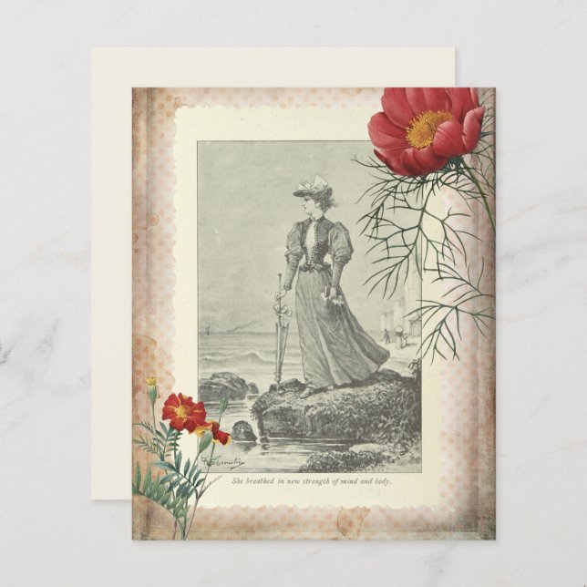 Papper vintage för klippbok (Fram/baksida)