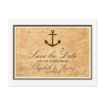 Papper Vintage för Nautisk ankarram Spara datum