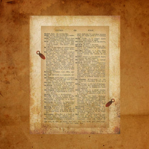 Papper vintage i ordlista för sidklipp