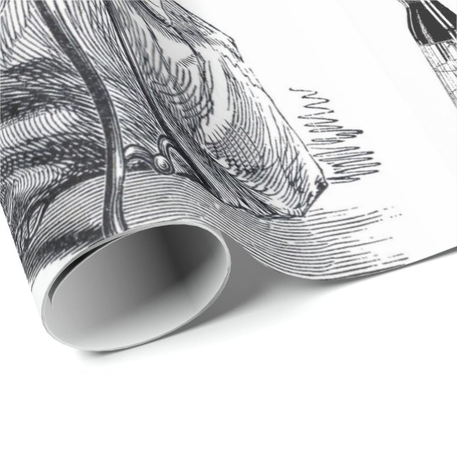 Papper Vintage med automatisk radbrytning Presentpapper (Rullad Hörn)