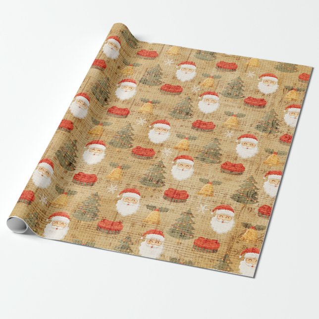 Papper Vintage-Papper Presentpapper (Utrullad)