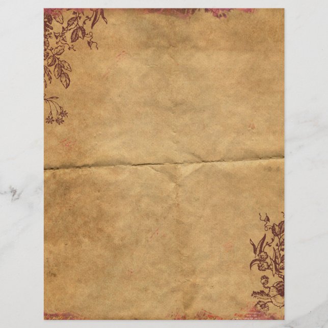 Papper vintage Rustik Old Parchment Scrapbook (Framsida)