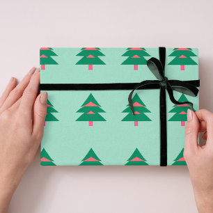 papper vinterförpackning julgran mönster presentpapper