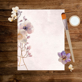 Papper Watercolor Faye Blommigt Scrapbook