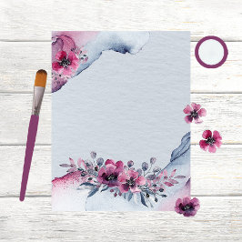 Papper Watercolor Julia Blommigt Scrapbook