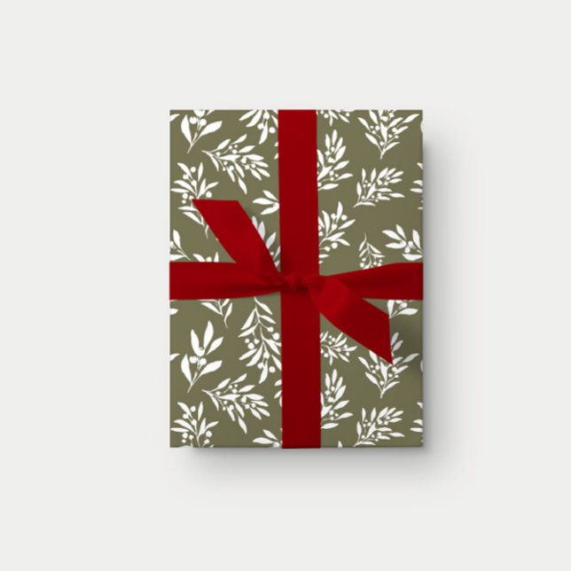 Papper Winter Greenery Helgdag Wrapping Presentpapper (Skapare uppladdad)
