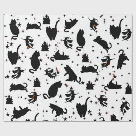 Papper Witch, Cat & Castle Silhouette Wrapping Presentpapper