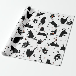 Papper Witch, Cat & Castle Silhouette Wrapping Presentpapper