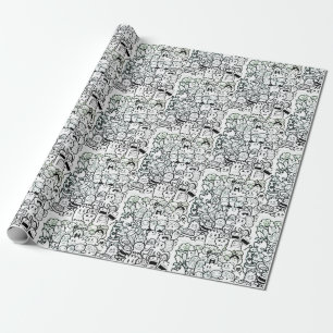 PAPPER Wrapping av GRAFITTI LYCKLIG MONSTER Presentpapper