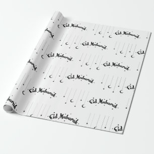 Papper Wrapping av lycklig Eid Al-Fitr Mubarak Whi Presentpapper