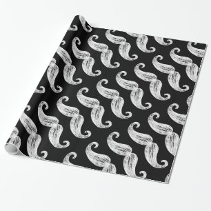Papper Wrapping för Chalkboard Mustache Presentpapper