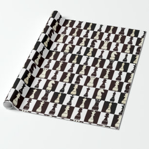 Papper Wrapping för Chess Board Black and White Mö Presentpapper