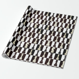 Papper Wrapping för Chess Board Black and White Mö Presentpapper