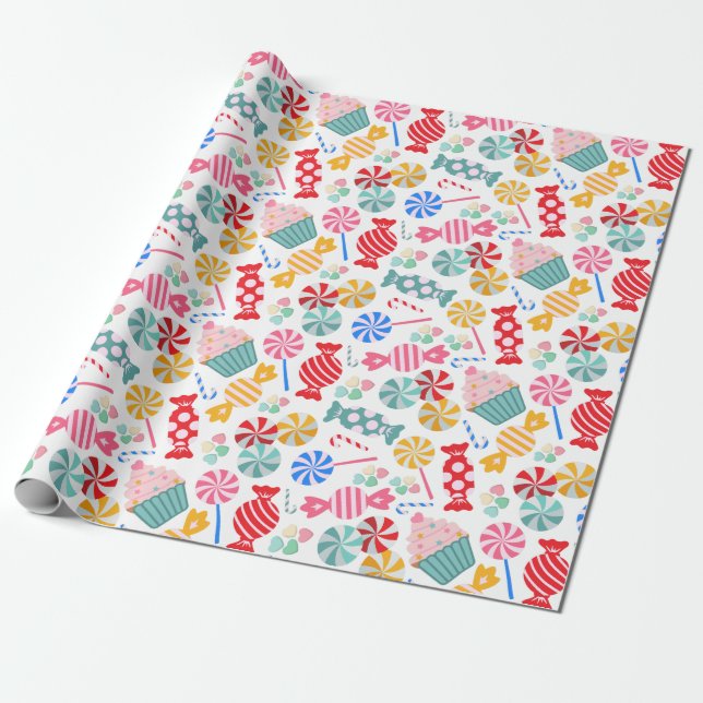 Papper Wrapping för Mönster utan kandy Presentpapper (Utrullad)