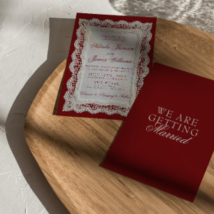 Papperblommönster Burgundy Gammalt Pengar Doily Br Inbjudningar