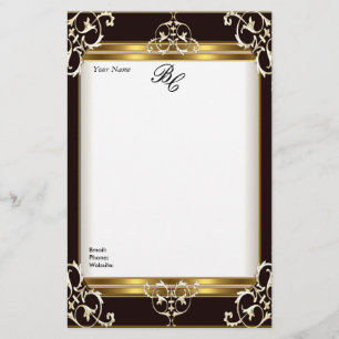 Papperesler Elegant Guld Vit Svart Elite Brevpapper