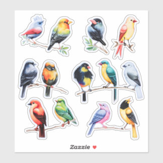 Papperet Watercolor Bird Scrapbook Stationery Klistermärken