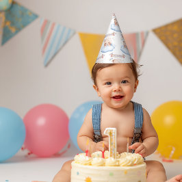 Papperfesthatt för teddybjörn 1-årsdag