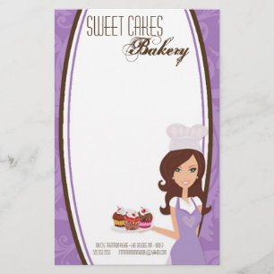 Papperi - Brunette Baker Lila Kopp Cakes Bake Brevpapper