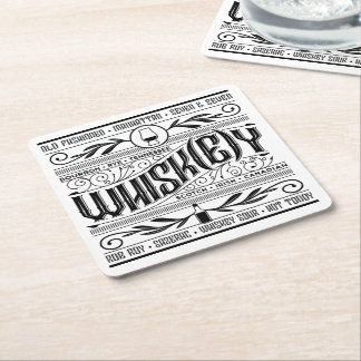 Pappers Bar Bricka: Whiskey / Whisky Underlägg Papper Kvadrat