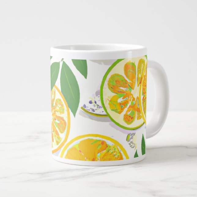 Pappers Tallrik - Boho Citrus Skivor Jumbo Mugg (Framsida höger)