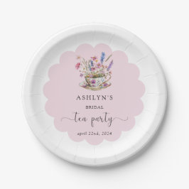 Pappers tallrikar för bröllopsdusch, blomsterinspi