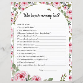 Pappersark spel Vem känner mamma bäst?