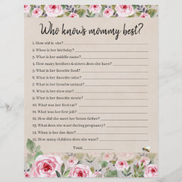 Pappersark spel Vem känner mamma bäst?