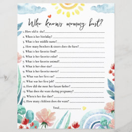 Pappersark spel Vem känner mamman bäst?