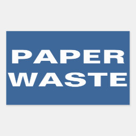 Pappersavfallsskylt Rektangulärt Klistermärke