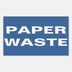 Pappersavfallsskylt Rektangulärt Klistermärke