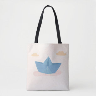 Pappersbåt Totebag – Minimalistisk & Söt Design Tygkasse