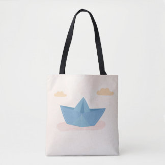 Pappersbåt Totebag – Minimalistisk & Söt Design Tygkasse