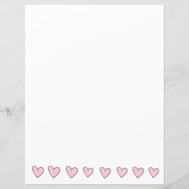 Pappersblad -Rosa Hjärtan (Framsida)
