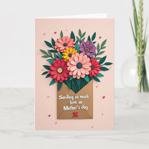 Pappersblomma utfällbart bukettkort kort