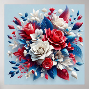 🌸 Pappersblommarrangemang för moderna hem Poster