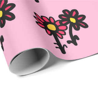 Pappersblommor för inpackning presentpapper